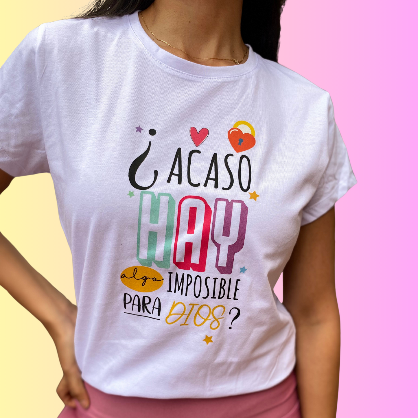 Camiseta en algodón ¿Acaso hay algo imposible para Dios?
