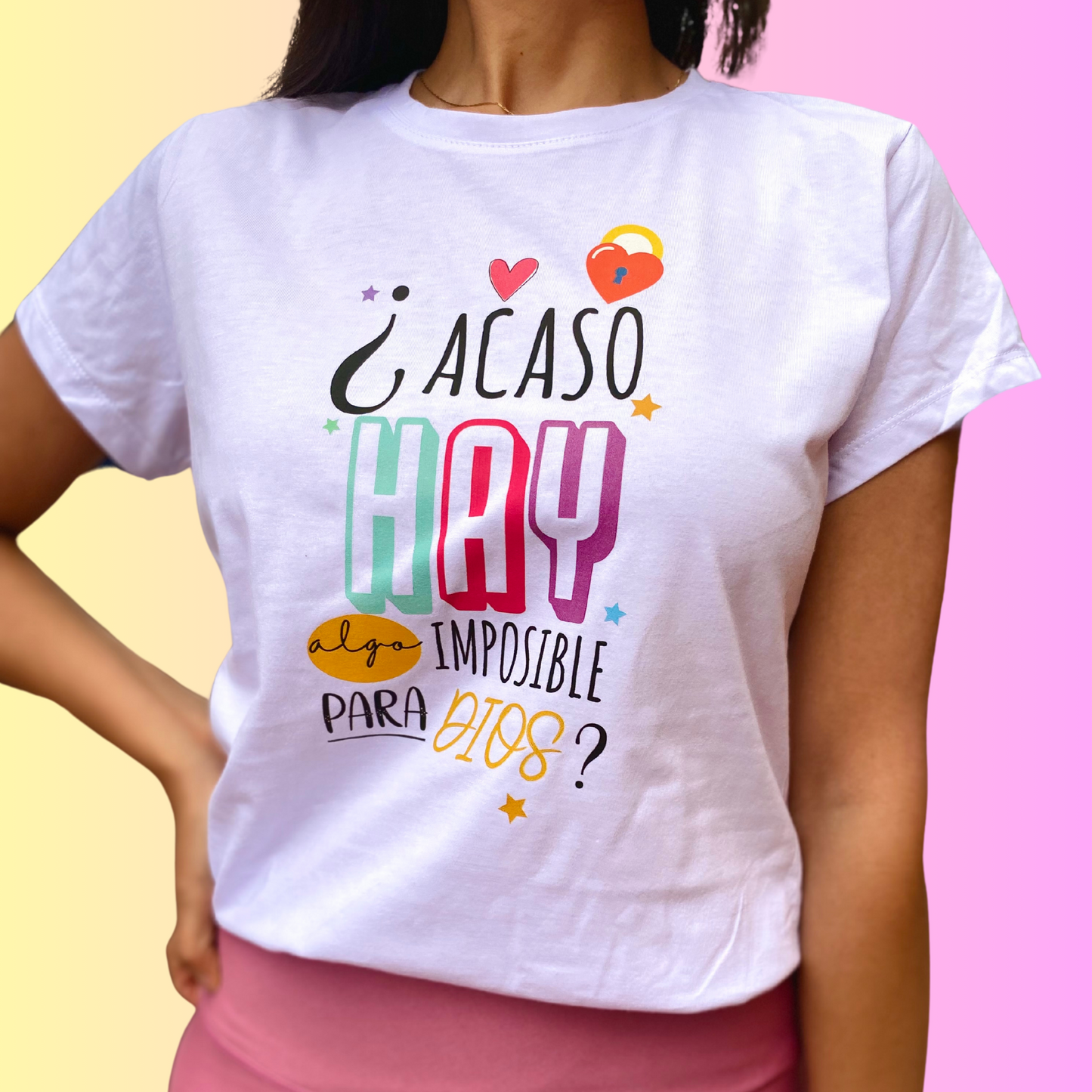 Camiseta en algodón ¿Acaso hay algo imposible para Dios?