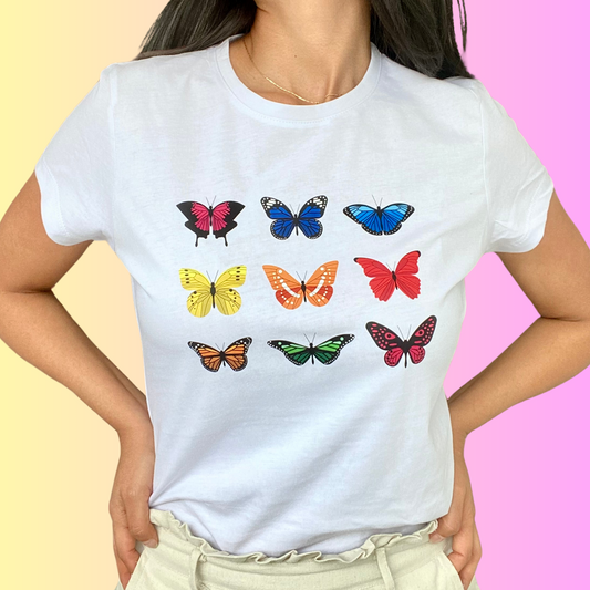 Camiseta en algodón mariposas
