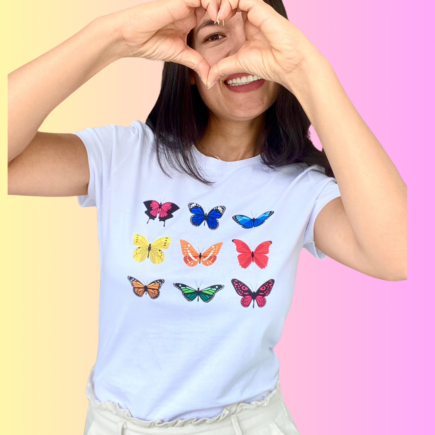 Camiseta en algodón mariposas