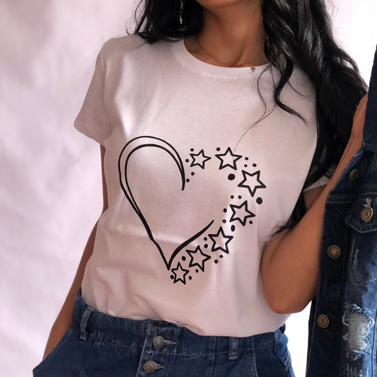 Camiseta corazón estrella