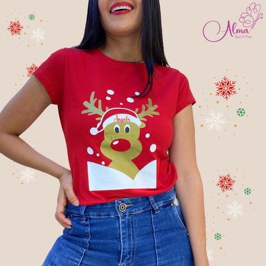 Camiseta reno navidad