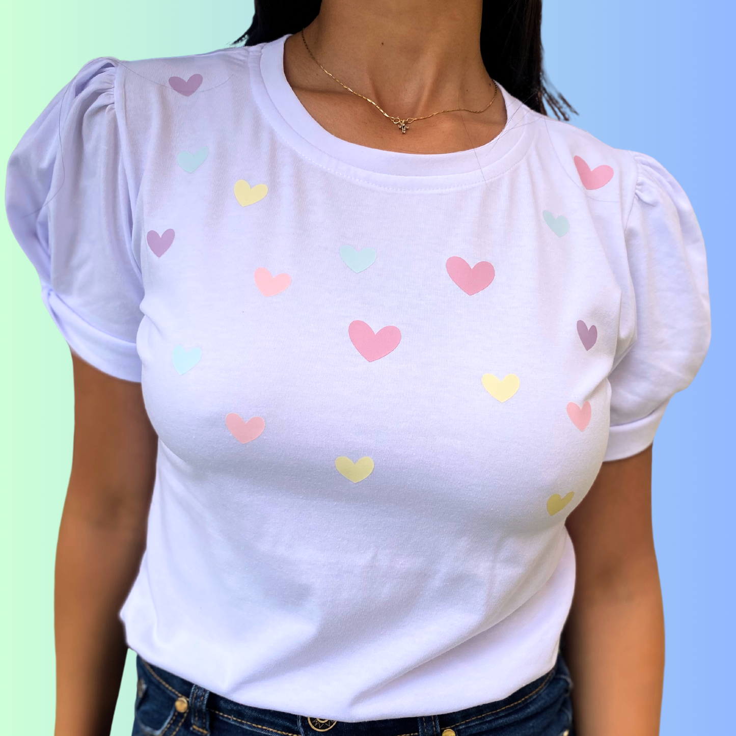 Blusa Manga nudo corazones