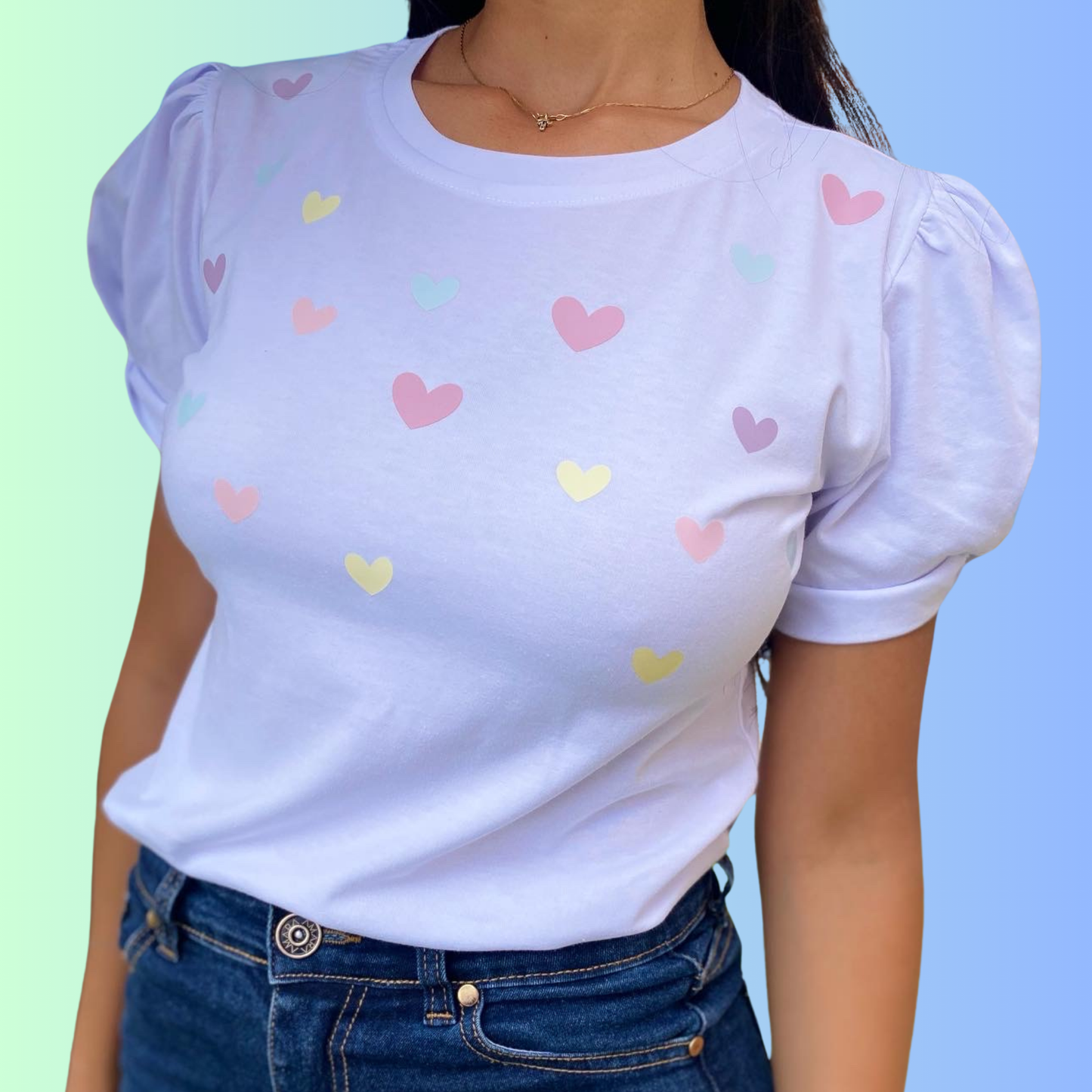 Blusa Manga nudo corazones