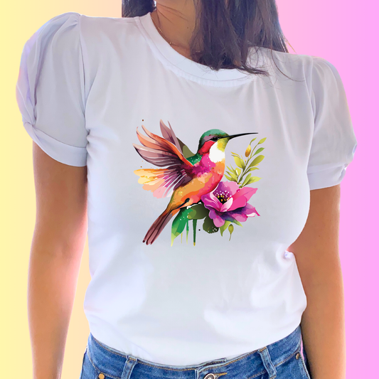 Blusa manga nudo colibri