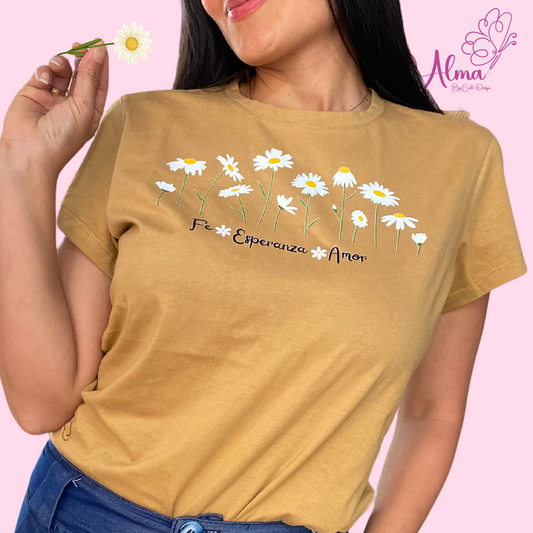 Camiseta  hermosa fe , esperanza, amor