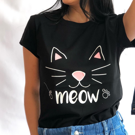 Camiseta gato meow