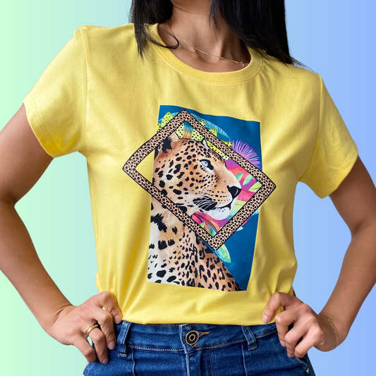 Camiseta mirada leopardo