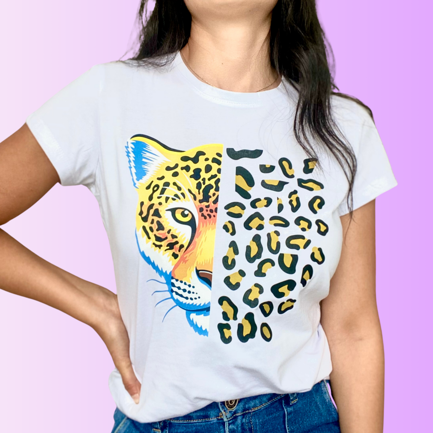 Camiseta leopardo face