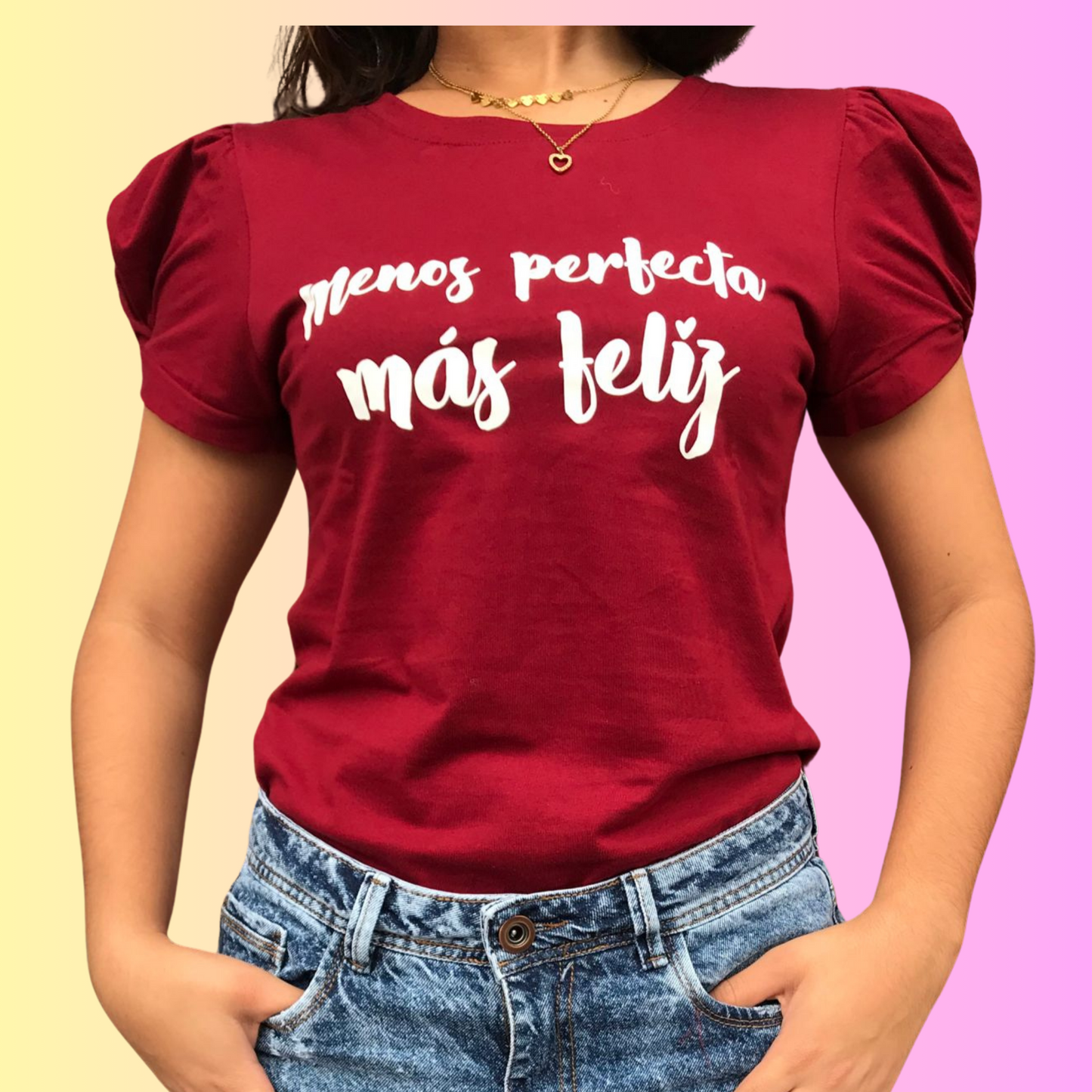 Blusa menos perfecta más feliz