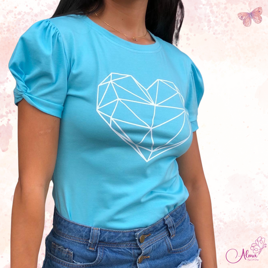 Blusa manga nudo corazón