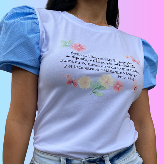 Blusa confia en ios con todo tu corazón.