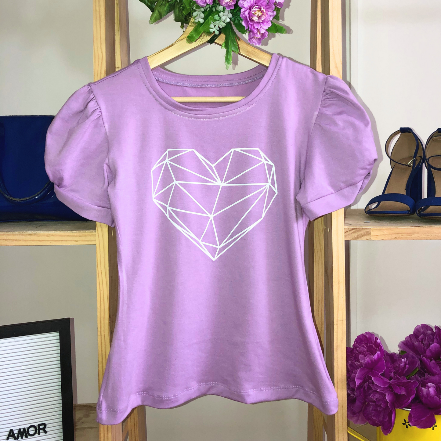 Blusa manga nudo corazón minimal