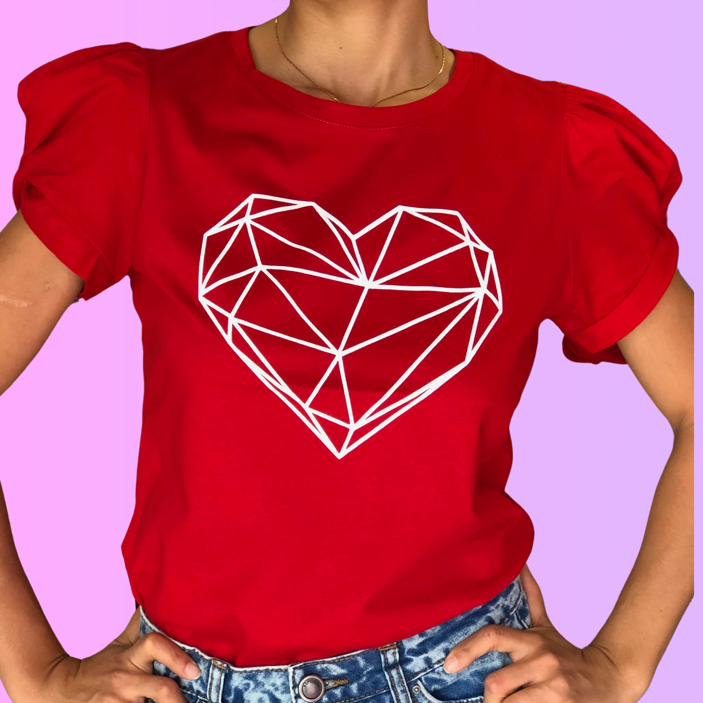 Blusa manga nudo corazón minimal