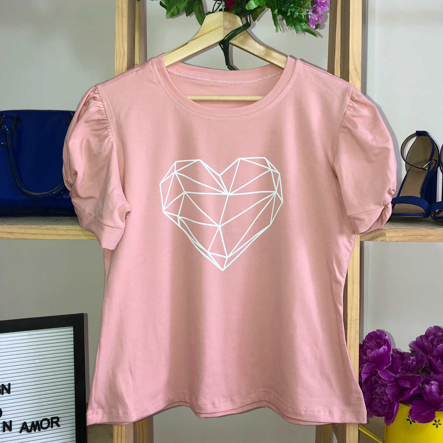 Blusa manga nudo corazón minimal