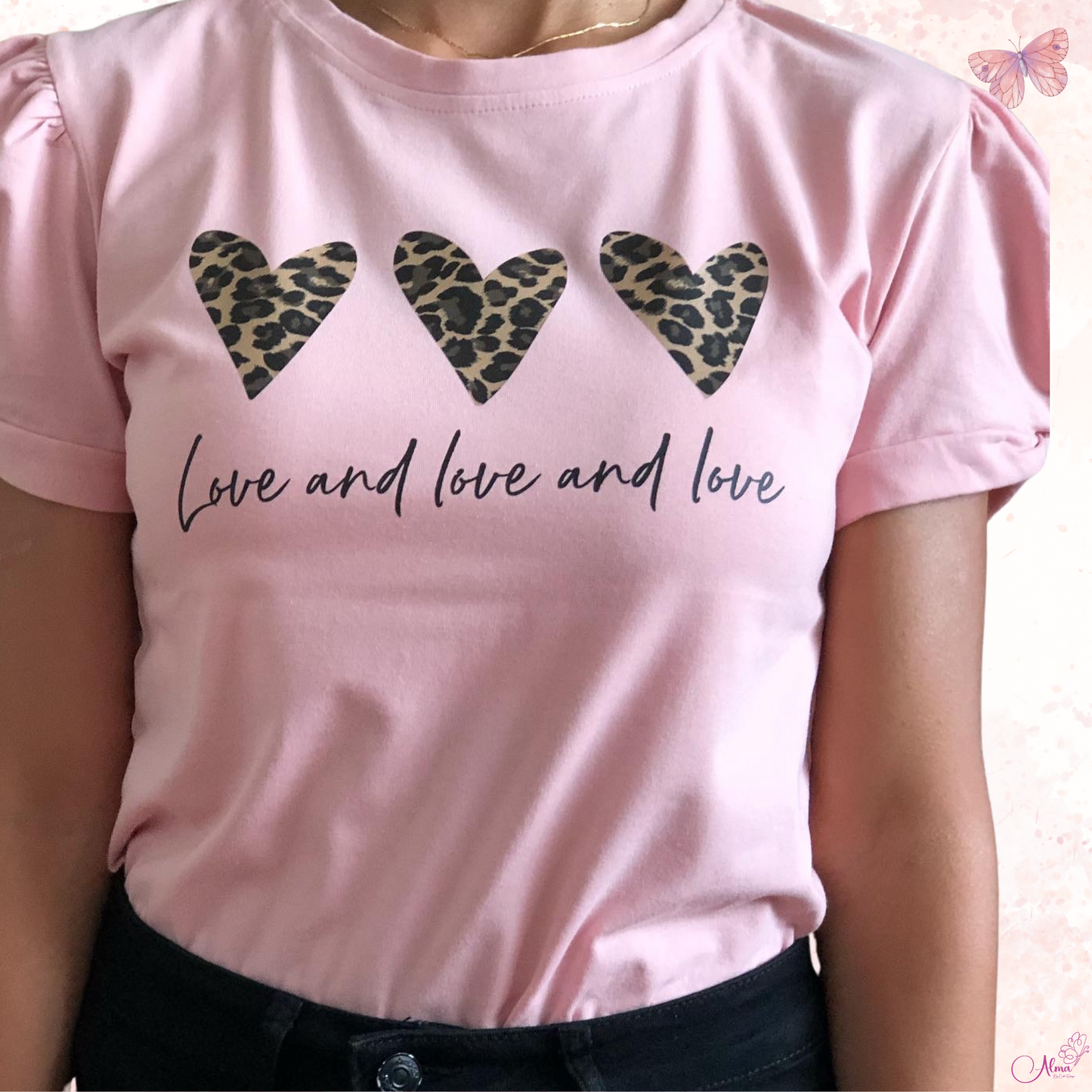 Blusa manga nudo Love love love