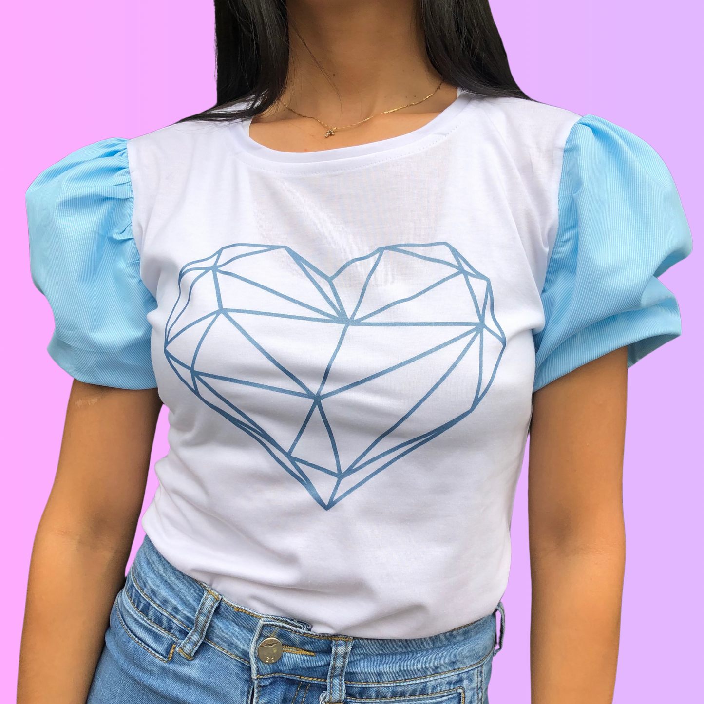 Blusa manga nudo corazón minimal