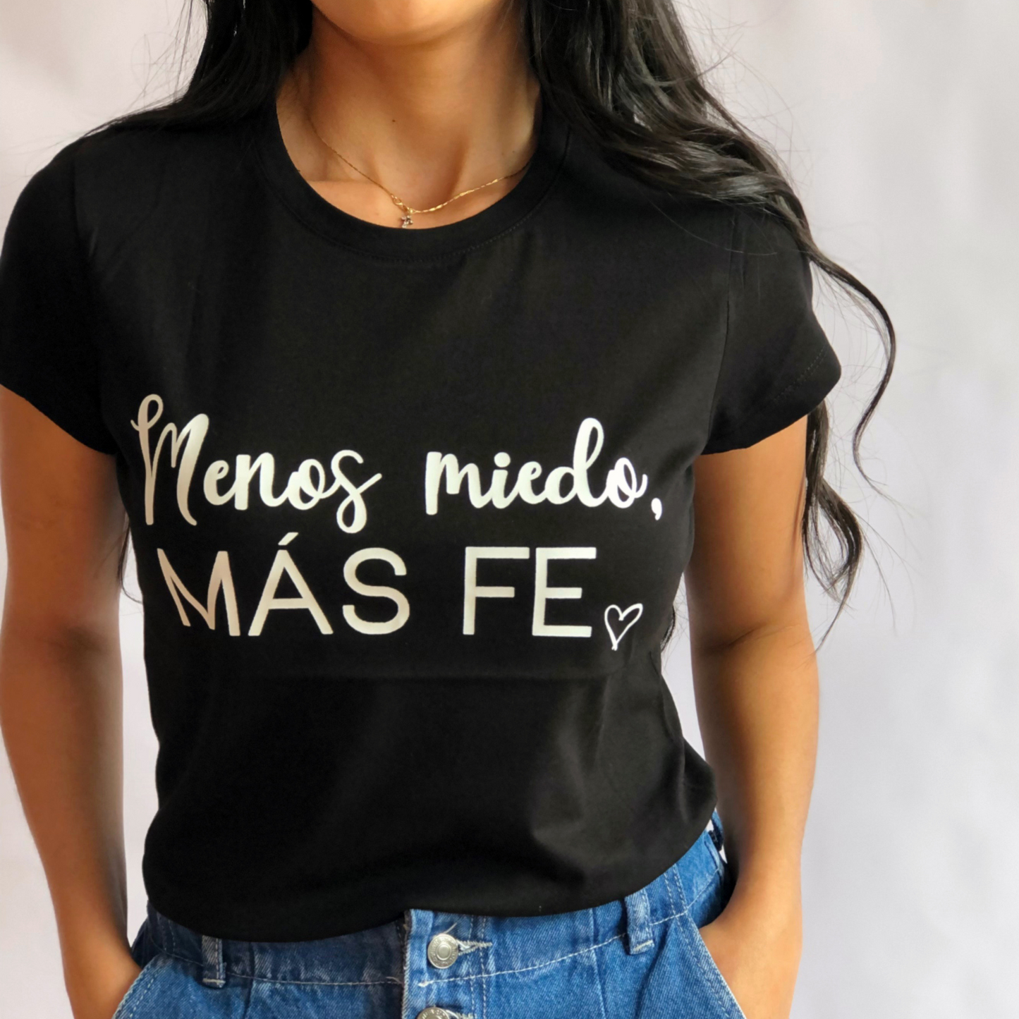 Camiseta menos miedo más fe