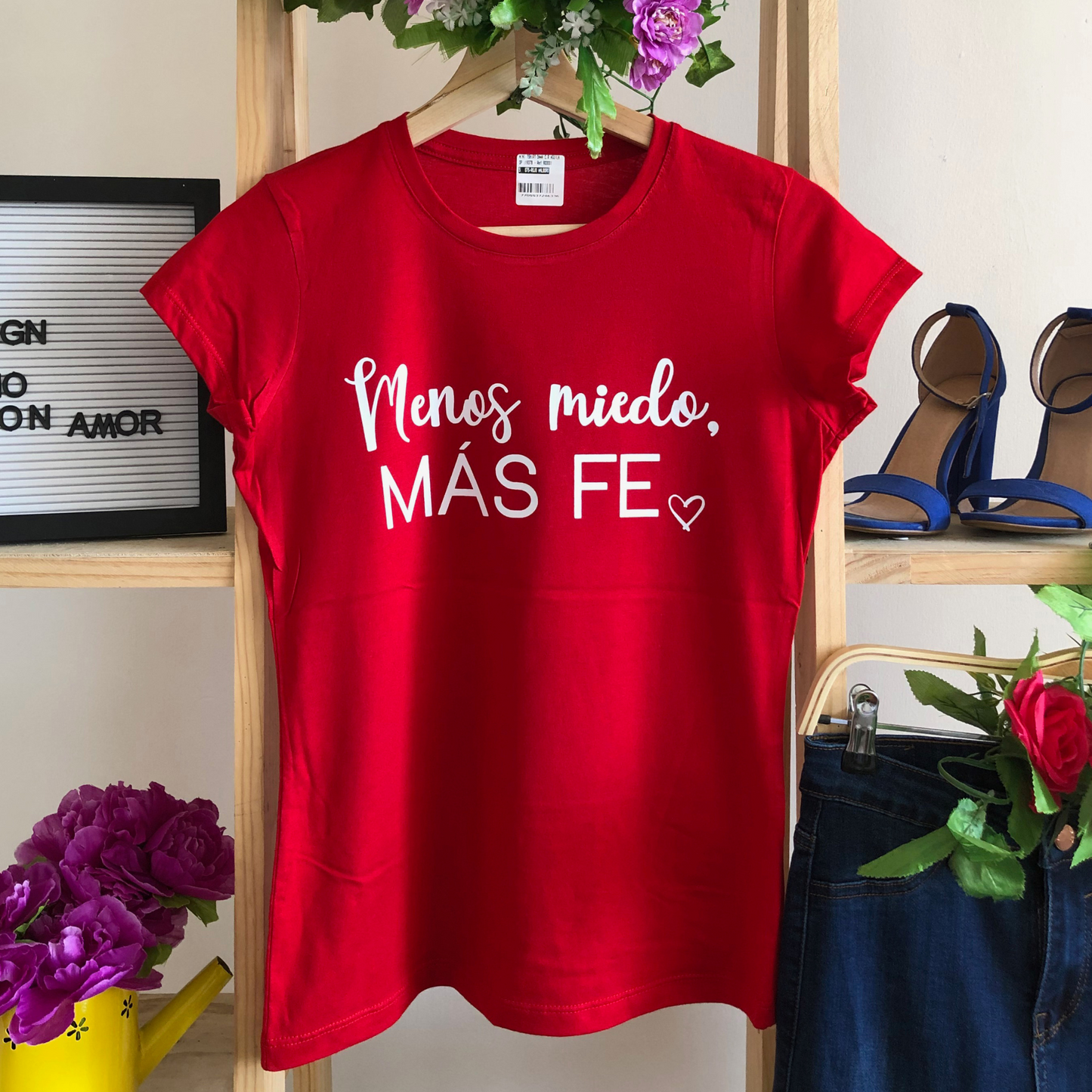 Camiseta menos miedo más fe